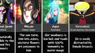Weaknesses of anime characters