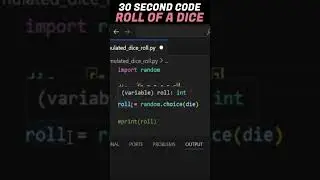 Simulate a Dice Roll #analystrising #pythonforbeginners #diceroll