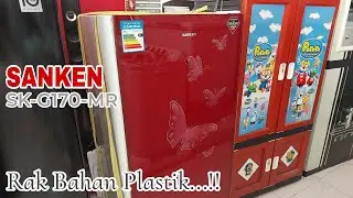 KULKAS 1 PINTU SANKEN SK-G170-MR MERAH KUPU-KUPU
