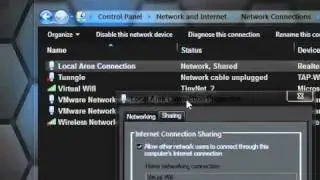 Enable sharing on a network adapter