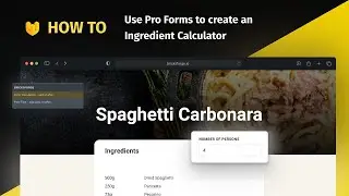HOW TO [06] Use Pro Forms to create an Ingredient Calculator