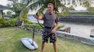 Blue Planet waist belt coil leash for foiling and SUP