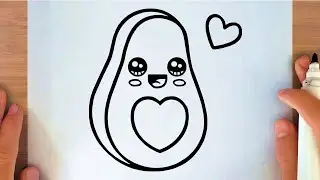 HOW TO DRAW A CUTE AVOCADO