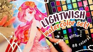 QUICK and EFFECTIVE painting? 🌸 Let's try out LIGHTWISH watercolor paint set! + review