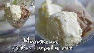 Мороженое из двух ингредиентов. Пломбир+шоколадное