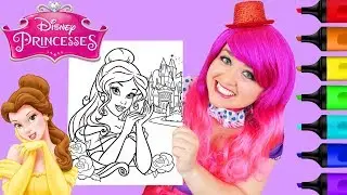 Coloring Belle Disney Princess Castle Coloring Page Prismacolor Markers | KiMMi THE CLOWN