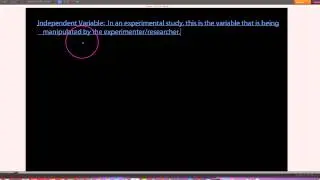 P-S 1.1.7,  Independent and Dependent variables in experimental studies