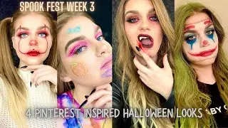 🎃 4 Pinterest Inspired Halloween Makeup Looks! 🎃 [TUTORIALS]