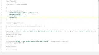 Работа с SQL Server из Python с помощью pyodbc