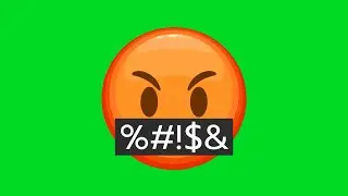 Face with Symbols on Mouth Emoji Green Screen