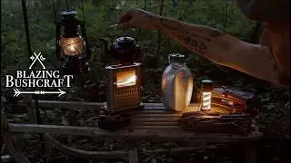 Bushcraft Camp Under A Big Spruce / Campfire Cooking / Cat Visit