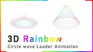 3D Rainbow circle wave animation | HTML and CSS