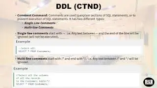 Types of SQL statements (DDL Comment Command)