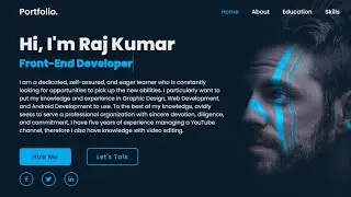 Portfolio website html css javascript | 100% Free Download | Complete Responsive Portfolio Website