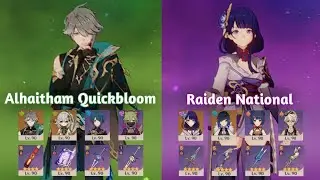 Alhaitham Quickbloom and Raiden National Spiral Abyss 4.1 Floor 12 - Genshin Impact