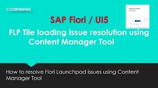 Part 2 - Fiori Launchpad Content Manager Tool (Solve Tile not loading Issue)
