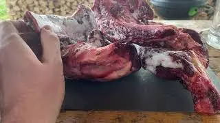 Готовим в казане: тушеная лосятина с картошкой + бонус: лосиная печенка на садже.