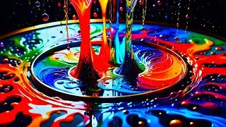(Copyright Free) Vibrant World Liquid Paint Abstract Background Video - 4K, Ultra HD, UHD [No Sound]