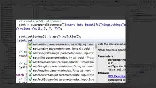 JavaEE Web App 11 - Database 9 - create a insert method in a database java class