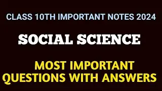 Class 10 Social science important Notes 2024 @syedasifali5760