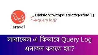How to enable query log in Laravel framework | How to question in Laravel | learn24bd