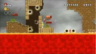 NSMBW Custom Level Mt. Vesuvio Dragon Coaster Frenzy (no keys) New Super Mario Bros Wii
