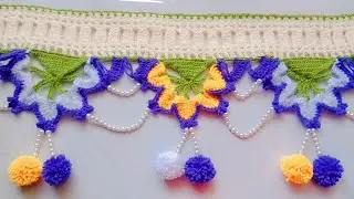 wow💫 Beautiful crochet toran design, #2025 का डिजाइनर तोरण gate parda, jhalar design, simple toran.