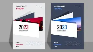 Corporate Book Cover Page Design template in A4 size. Tutorial No. 932