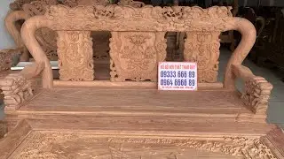 Đồ Gỗ Thảo Duy - Hai Bộ Minh Quốc Voi - Hàng Siêu Vip Đục Tay Gỗ Hương Đá