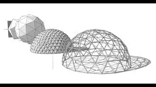 Creating various types of geodesic domes using Sketchup