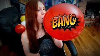 Blow to Pop Red Balloon (Accidentally!) 😂🎈 |  Balloon Blowing ASMR / Balloon Popping ASMR