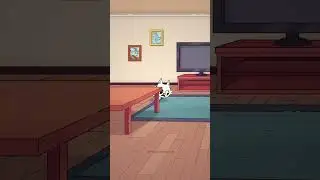Cute Cat Vs Robot Vacuum Cleaner: Who will Win?💨🙀  (Animation Meme) 