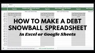 How to Make a Debt Snowball Spreadsheet in Excel and Google Sheets