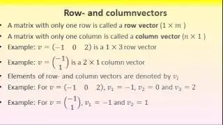 Row  and column vectors