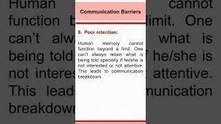 BCRW/ Communication Bariers - 8 - Poor Retention