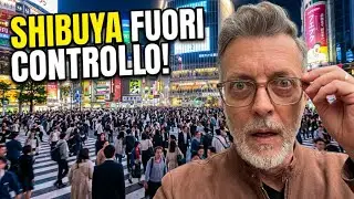 What's happening outside Shibuya Station?