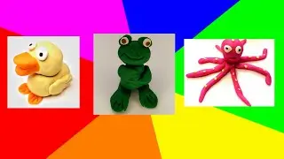 Лепим Осьминога,Утёнка и Лягушонка из пластилина| Play doh | Пластилин тв |