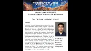 Prof. Bo Zhen (UPenn) presents 