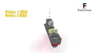Low Poly | Navy Military Battleship | Feature Corner