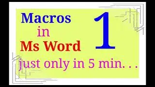 Macro in ms word in hindi | How to use macro in ms word | 