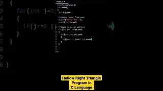 Hollow Right Triangle Pattern Program in C Language