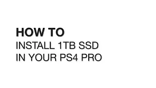 Adding 1TB SSD on a PS4 Pro