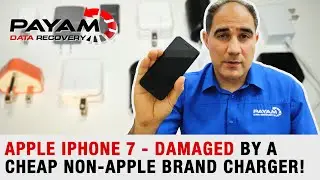 Apple iPhone 7   not turning on, damaged by a cheap non apple brand charger full