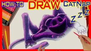 How To Draw Cat in Smilling Critters - Draw Catnap  - Poppy Playtime 3