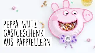 Peppa Wutz aus Papptellern: Gastgeschenk Kindergeburtstag: