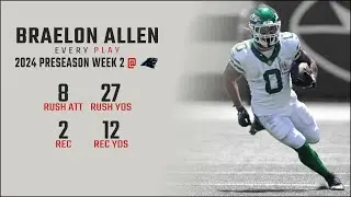Braelon Allen Preseason Week 2 Replay: Every Run, Target, and Catch @ Carolina Panthers