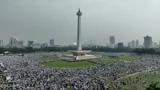 Jutaan pengunjuk rasa Indonesia berkumpul untuk mendukung Palestina 🇲🇨🇵🇸 DRONE VIEW