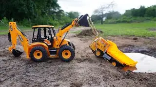 Tata Truck and Jeep Accident Pulling Out  JCB | Tractor Cartoon | JCB Cartoon | Mini JCB