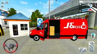 Red Mercedes VAN Bus Driving On Route - Indonesian Express BusSim Gameplay
