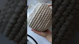 подвесная корзинка крючком из трикотажной пряжи, корзинка крючком, вязаная корзинка